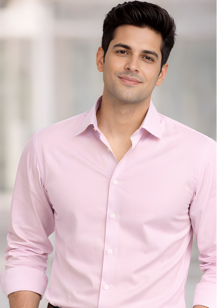Men’s Soft Pink Modern Slim Fit Formal Shirt